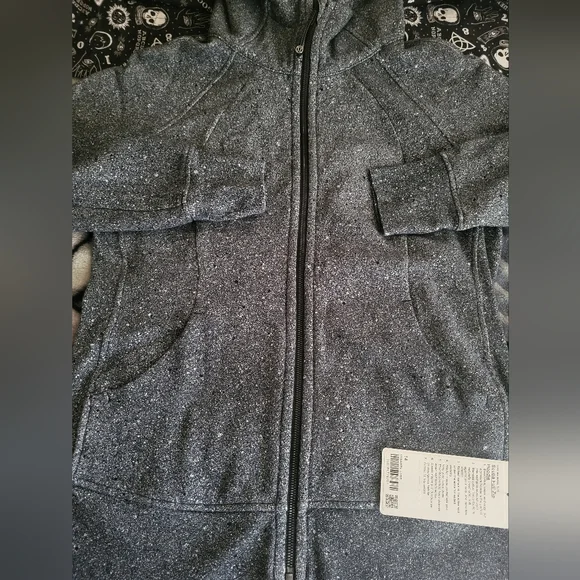 Lululemon scuba hoodie rare  speckled black, size 14. NWT. - Picture 11 of 12